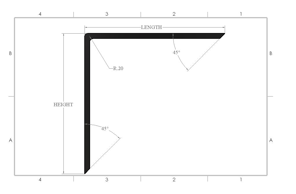 Right Angle Countertop Support Bracket
